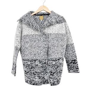 Damask Baby Alpaca Pima Cotton Gray Cardigan Sz M